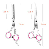 Sirabe 9 Pcs Hair Cutting Scissors Set Hairdressing Scissors Kit,Thinning Scissor,Neck Duster,Hair Comb,Leather Scissors Case,Professional Barber Salon Home Shear Kit for Men Women Pet