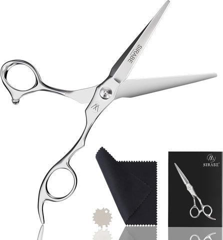 Professional Hair Cutting Scissors, 6.5" Sirabe Extremely Sharp Blades, Barber Hair Scissors Professional, Hair Shears Haircut Scissors for Home Salon Hairdressing, Men and Women