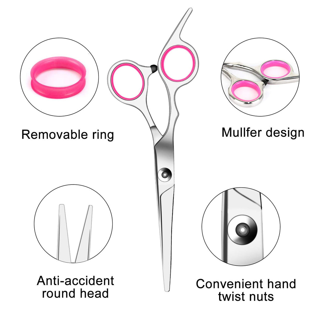 Hair Cutting Scissors Professional Home Haircutting Barber/Salon Thinning  Shears Kit with Comb and Case for Men/Women (Sliver)